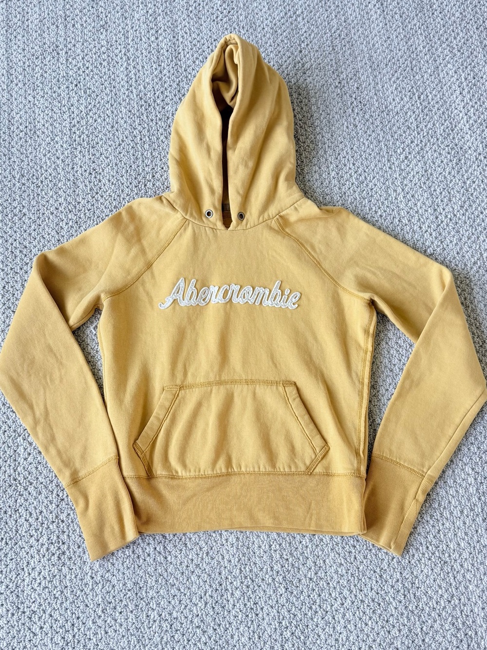 Y2K Abercrombie & Fitch Yellow Fleece-Lined Hoodie